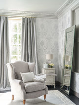 Next Laura Ashley Silver Josette A4 Wallpaper Sample- Buy online at McGrocer