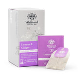 Whittard Lemon & Ginger infusion tea bags 20 count, imported from the UK