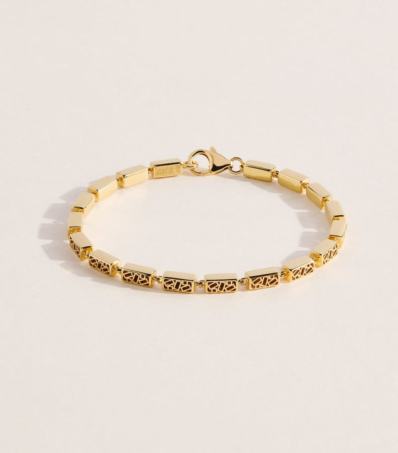 Suzanne Kalan yellow gold block-chain bracelet - British product