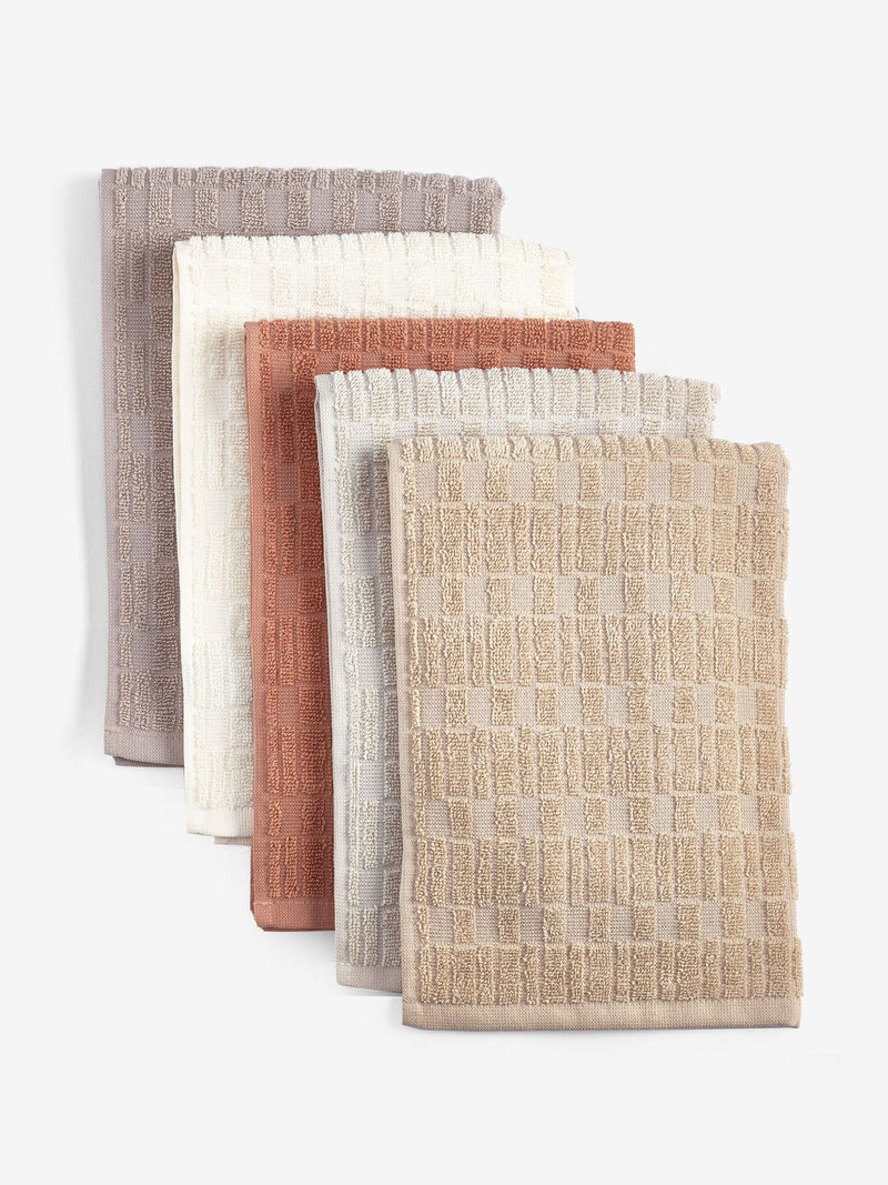 Natural Terry tea towels set of 5, imported from the UK
