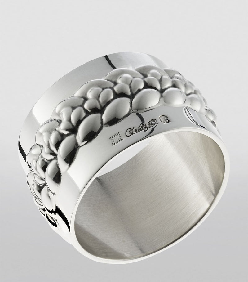 Christofle silver-plated Babylone napkin ring - British product
