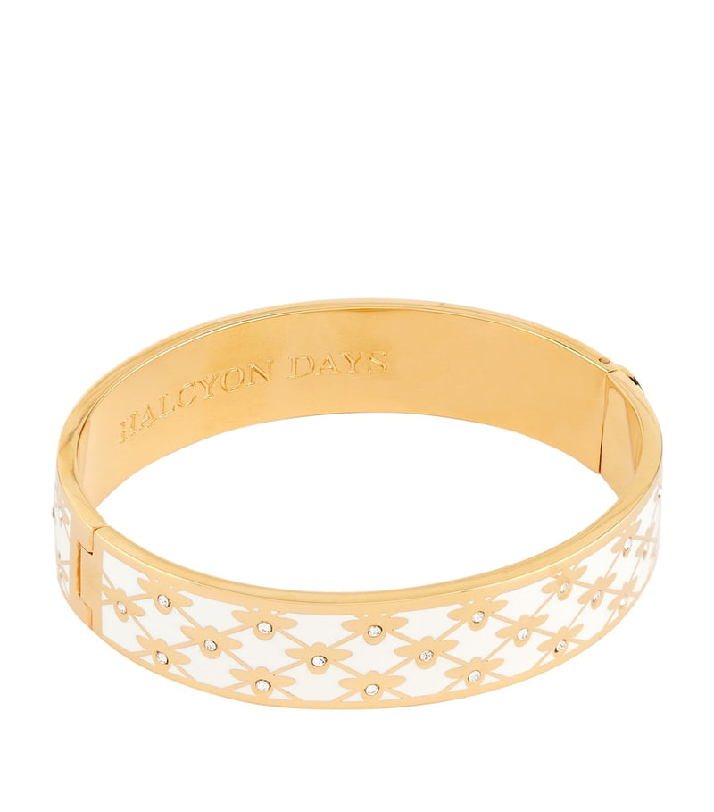 Halcyon Days bangle Bee Trellis 18kt gold plated - British product