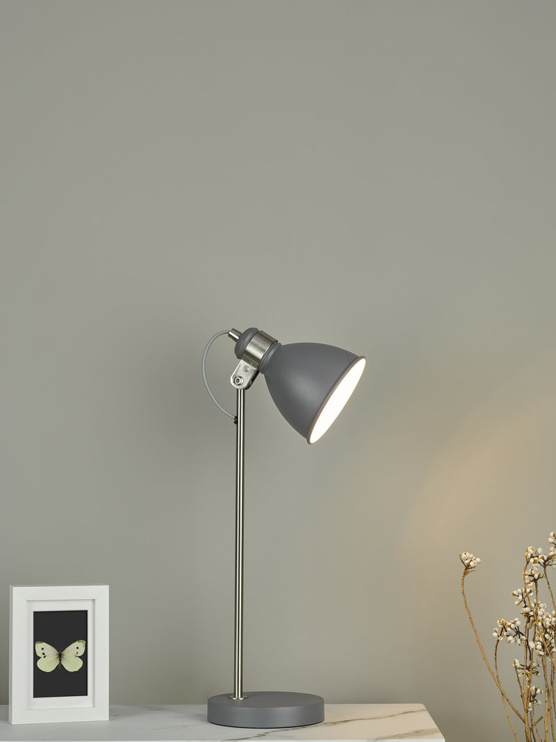 Dar Lighting Frederick table lamp in matt dark grey, UK version