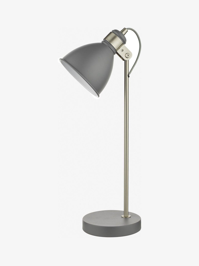 Dar Lighting Frederick table lamp in matt dark grey, UK version