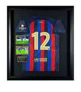 Harrods Leipzig Galleries Robert Lewandowski Signed Barcelona Debut Match-Issued Jersey Display H102 x W92 x D7cm- Buy online at McGrocer