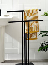 Next Black Double Freestanding Towel Rail Bathroom Towel Holder 92cm Height- Buy online at McGrocer