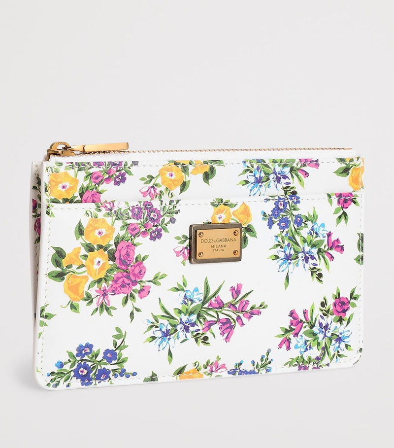 Dolce&Gabbana calfskin floral print card holder, imported from the UK