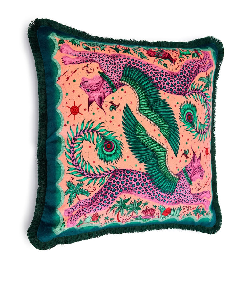 Emma J Shipley cushion Lynx print 45cm x 45cm, imported from the UK