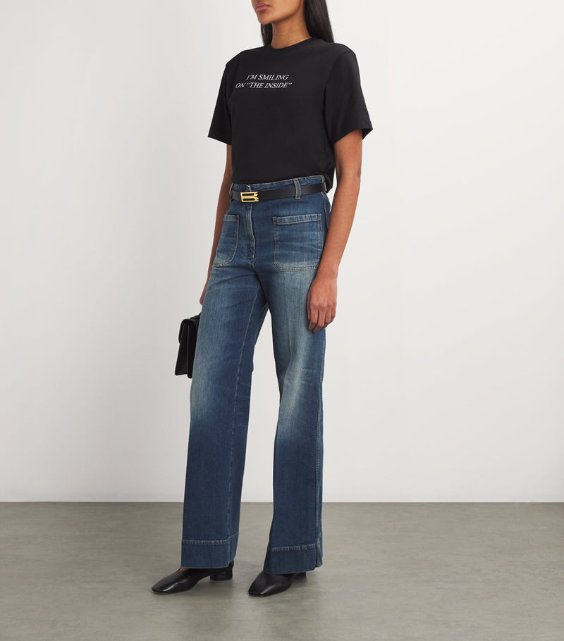 Victoria Beckham leather B-buckle belt - British product