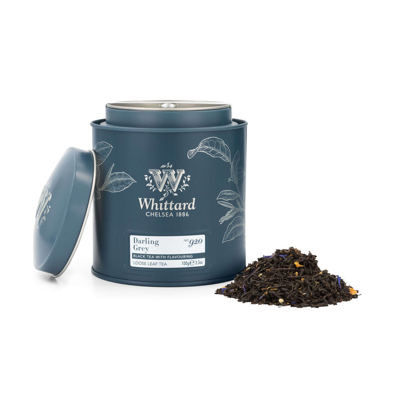 Whittard Darling Grey loose tea caddy 100g, imported from the UK
