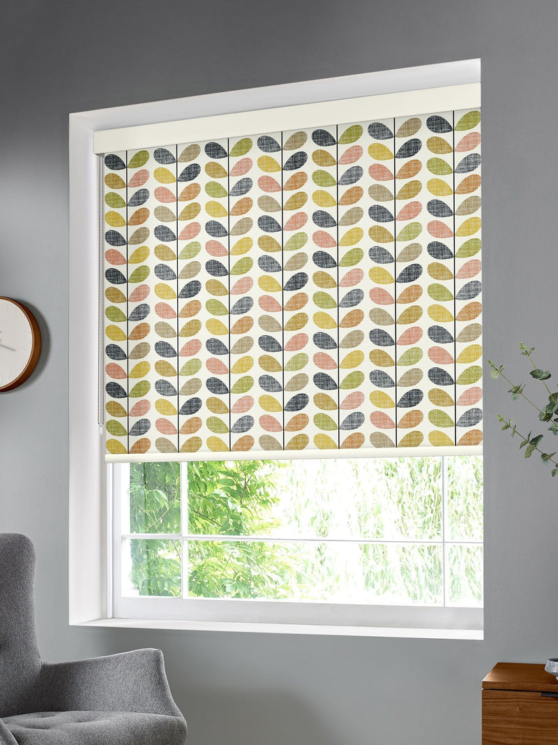 Orla Kiely blue scribble stem roller blind, made to measure (British brand)