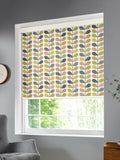 Orla Kiely blue scribble stem roller blind, made to measure (British brand)
