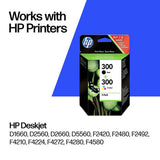 HP 300 ink cartridge black and colour 2-pack, imported from the UK