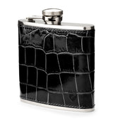Harrods Aspinal of London Croc-Embossed Leather Hip Flask- Buy online at McGrocer