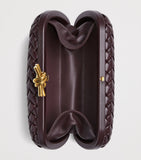 Bottega Veneta Knot Minaudiere leather clutch bag, imported from the UK