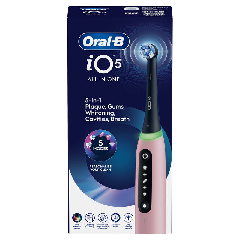 Oral-B iO 5 pink electric toothbrush (British brand)