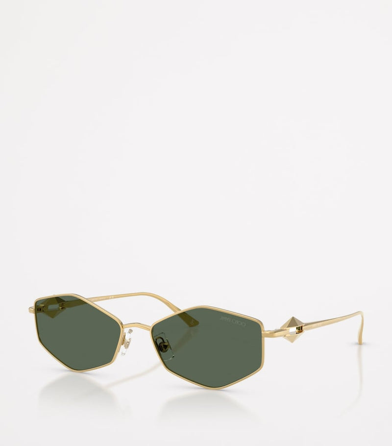Jimmy Choo Wire Hexagonal Zoey sunglasses, imported from the UK