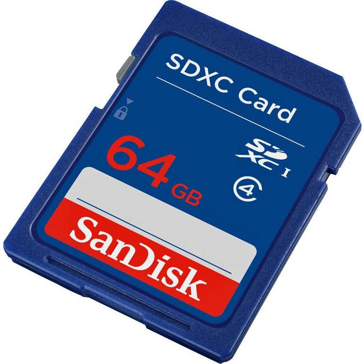 SanDisk Blue SDXC 64GB memory card - British product