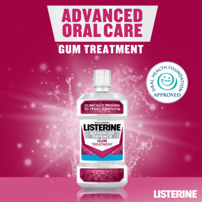 Listerine Advanced Defence Gum Treatment mouthwash 500ml, UK version