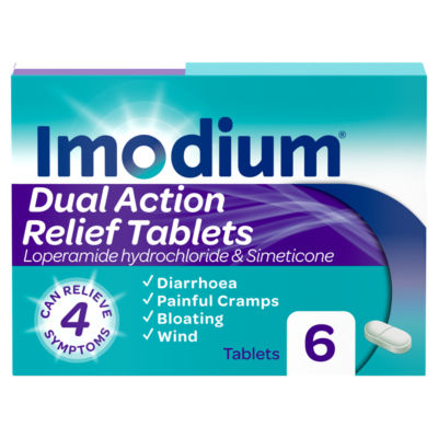 Imodium Dual Action lindring av diaré 6 tabletter
