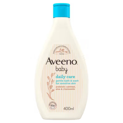 Aveeno baby bath and wash sensitive skin 400ml, imported from the UK