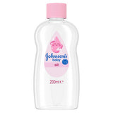 Johnson's Baby Oil 200ml bottle designed for babies, UK version