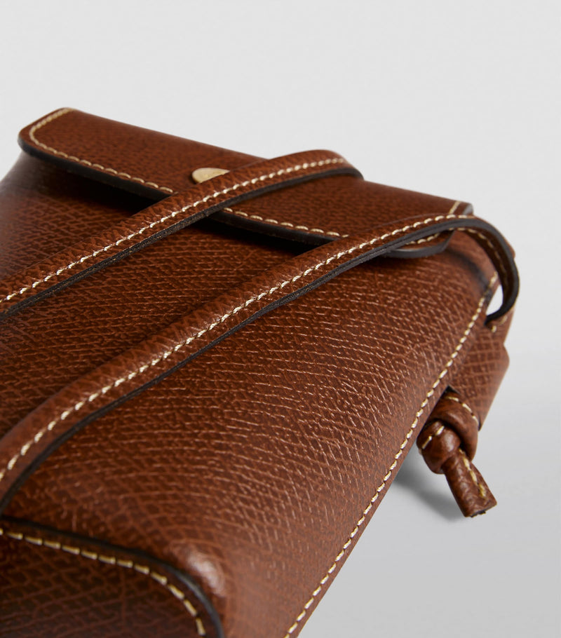 Longchamp Épure leather phone case with strap, UK version