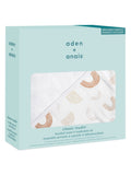 aden + anais cream cotton muslin hooded towel set (British brand)