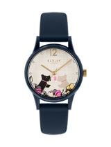 Next Radley Navy Silicone Strap Floral Dog Dial Ladies Watch- Buy online at McGrocer