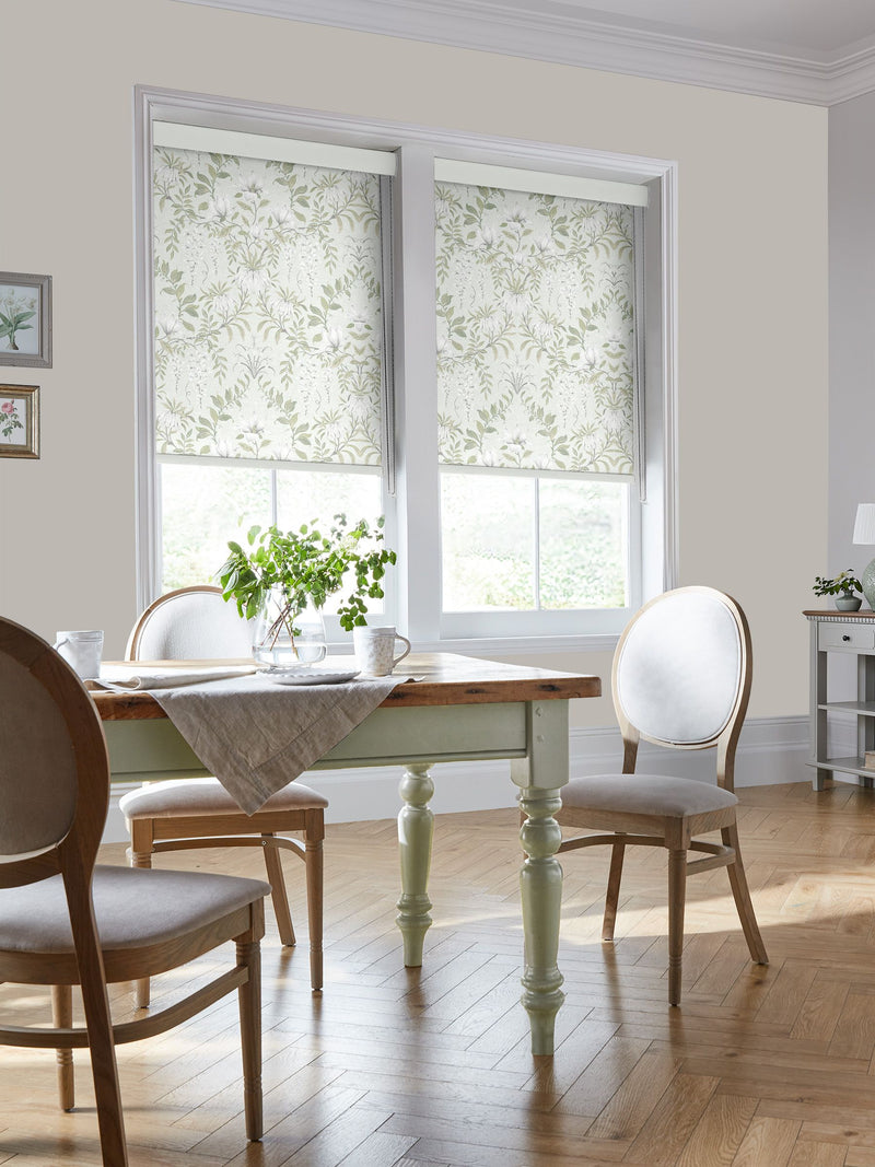Laura Ashley Parterre sage green roller blind - British product