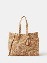 Next Accessorize Natural Palm Print Beach Tote Bag- Buy online at McGrocer