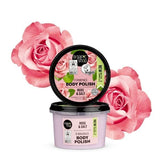 Organic Shop Firming Body Polish Rose Salt 250ml, imported from the UK