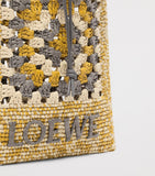 LOEWE x Paula's Ibiza crochet logo bag in raffia and calfskin (British brand)