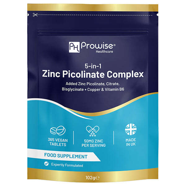Prowise 5-in-1 Zinc Complex 50mg 365 tablets - British product