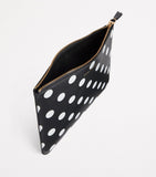 Comme Des Garçons large leather polka-dot zipped pouch, imported from the UK