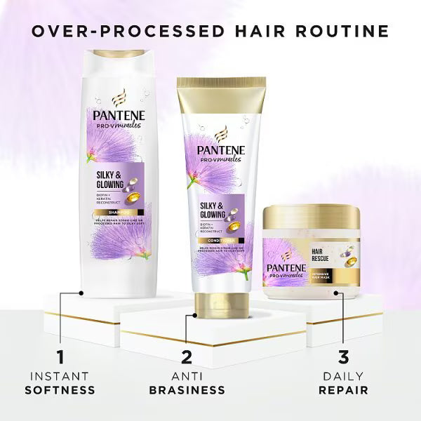 Pantene Silky & Glowing Hair Mask 300ml, imported from the UK
