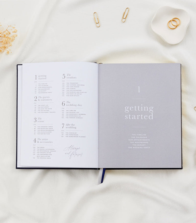 Blush and Gold wedding planner journal - British product