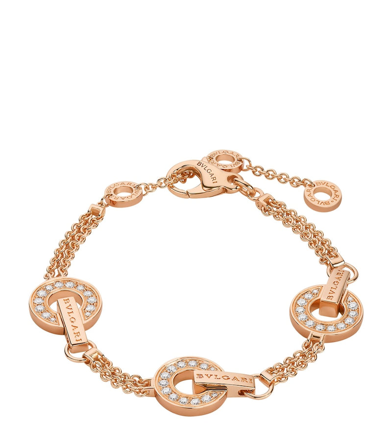 Bvlgari rose gold diamond openwork bracelet - British product