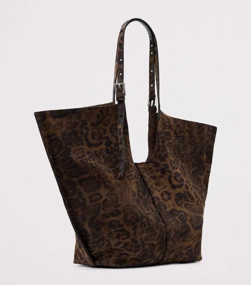 AllSaints suede leopard print tote bag, UK version