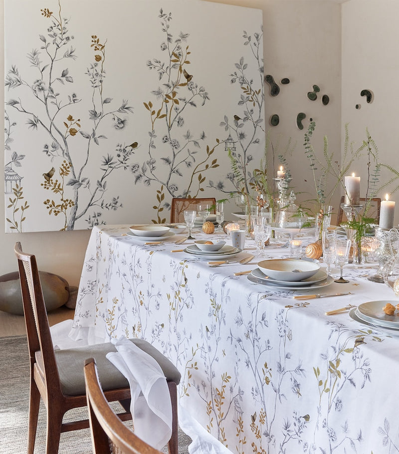 Alexandre Turpault linen botanical tablecloth 170cm by 250cm - British product