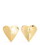 Alaïa Le Coeur stud earrings broken heart motif in brass (British brand)