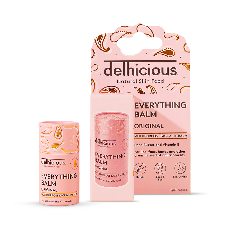 Delhicious Everything Balm multipurpose face lip and body balm, UK version