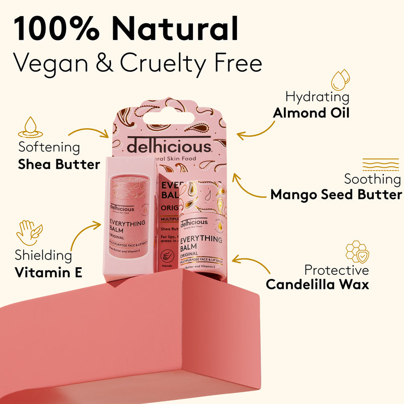 Delhicious Everything Balm multipurpose face lip and body balm, UK version