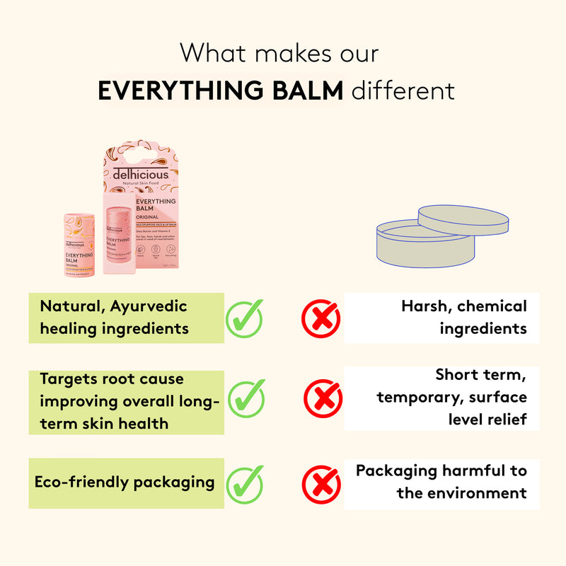 Delhicious Everything Balm multipurpose face lip and body balm, UK version