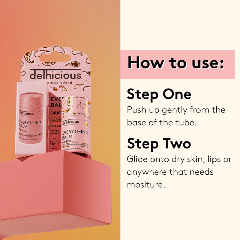 Delhicious Everything Balm multipurpose face lip and body balm, UK version
