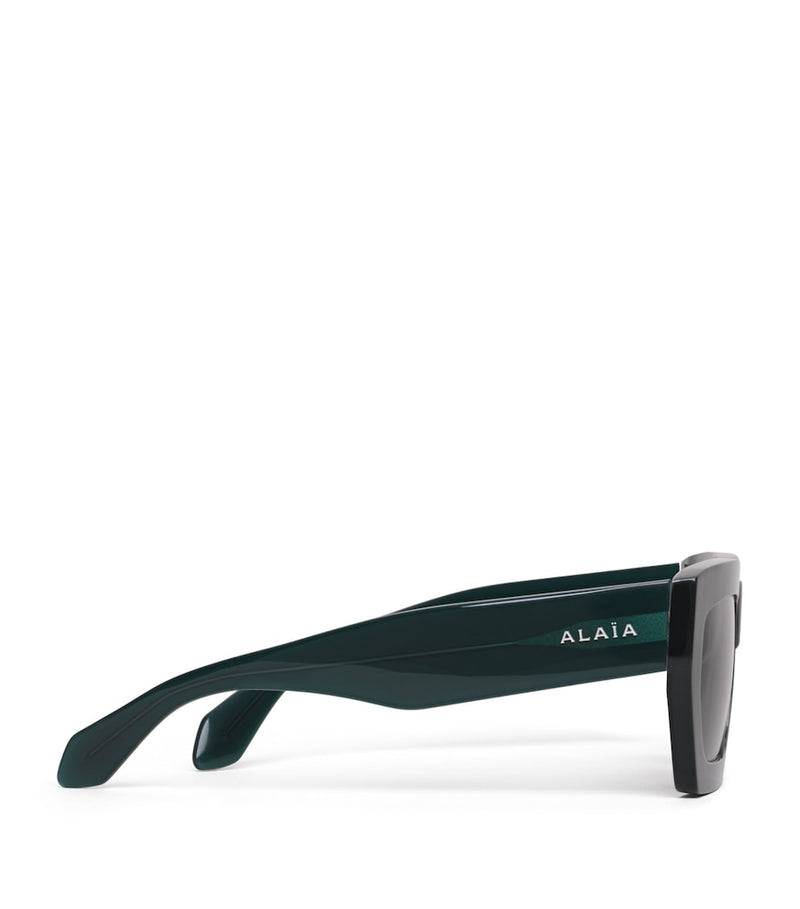 Alaïa acetate melted rectangular sunglasses, imported from the UK