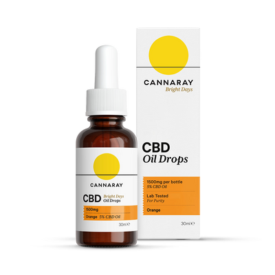Holland & Barrett Cannaray Bright Days CBD Oil Drops Orange Flavour 1500mg 30ml- Buy online at McGrocer