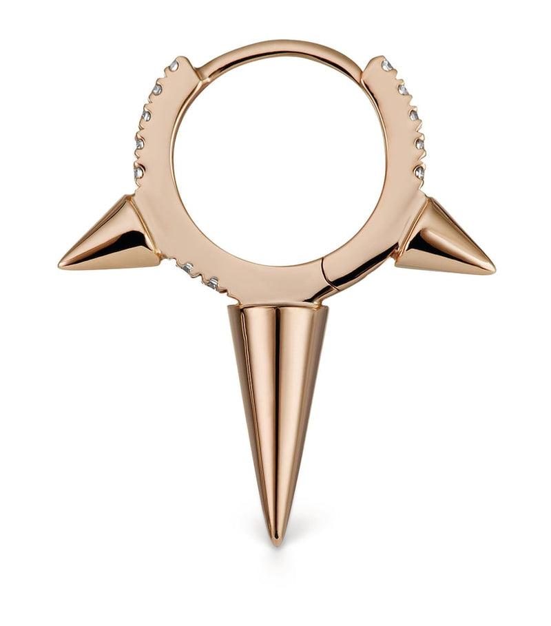 Maria Tash faceted triple spike hoop earring 8mm, UK version