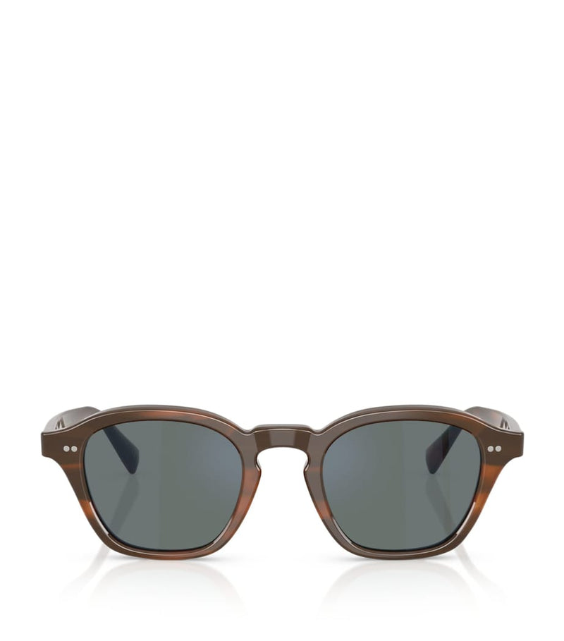 Oliver Peoples Eyles square sunglasses mirrored lenses, imported from the UK