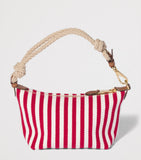 Miu Miu red and white cotton stripe pouch bag 18.5cm (British brand)